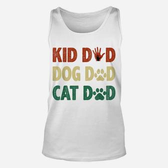 Mens Funny Kid Dog Cat Dad Cool Father's Day Fur Papa Pet Owner Unisex Tank Top | Crazezy
