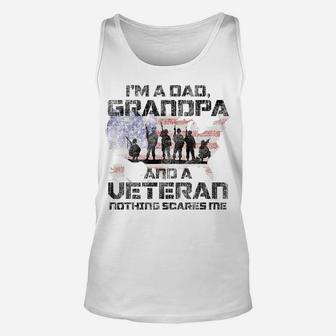 Mens I'm A Dad, Grandpa, And A Veteran - 4Th Of July Veteran Unisex Tank Top | Crazezy
