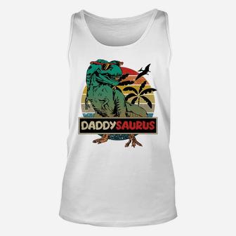 Mens Matching Family Daddysaurus T-Rex Father's Day - Dad Unisex Tank Top | Crazezy