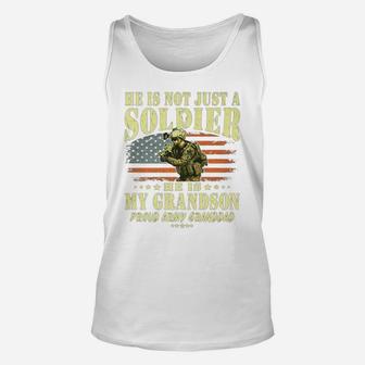 Mens My Grandson Is A Solider - Proud Army Granddad Grandpa Gift Unisex Tank Top | Crazezy