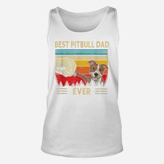 Mens Vintage Best Pitbull Dad Ever Bump Fit Dog Dad Fathers Day Unisex Tank Top | Crazezy UK