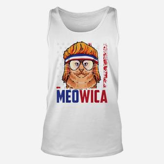 Meowica Cat Mullet American Flag Patriotic 4Th Of July Unisex Tank Top | Crazezy AU
