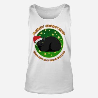 Merry Christmas Your Gift Is In The Litter Box Cat Xmas Sweatshirt Unisex Tank Top | Crazezy