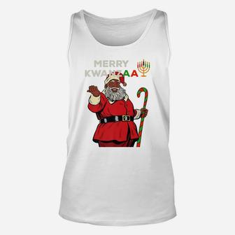 Merry Kwanzaa Santa Black Christmas African American Unisex Tank Top | Crazezy CA