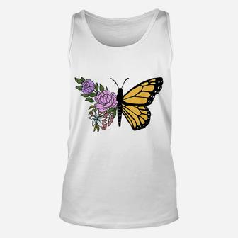 Monarch Butterfly Flower Cute Butterfly Unisex Tank Top | Crazezy
