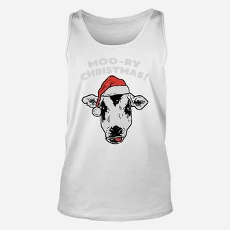 Moory Christmas Cow Moo Funny Farm Animal Xmas Farmer Gift Sweatshirt Unisex Tank Top | Crazezy