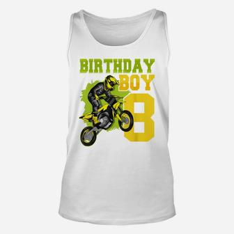Motocross Mx 8Th Gift 8 Year Old Dirt Bike Birthday Party Unisex Tank Top | Crazezy AU