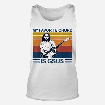 My Favorite Chord Is Gsus Jesus Play Guitar Retro Vintage Unisex Tank Top | Crazezy