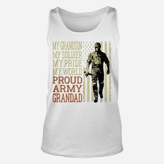 My Grandson My Soldier Hero Proud Army Grandad Military Gift Unisex Tank Top | Crazezy