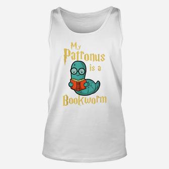 My Patronus Is A Bookworm - Funny Book Lover Gift & Reading Unisex Tank Top | Crazezy CA