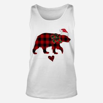 Nana Bear Christmas Pajama Red Plaid Buffalo Family Gifts Unisex Tank Top | Crazezy