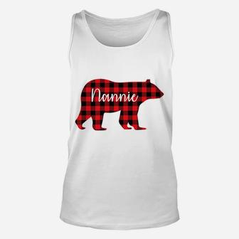 Nannie Bear Red Plaid Family Matching Christmas Pajama Gift Unisex Tank Top | Crazezy