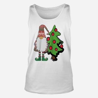 Nordic Gnome Christmas Tree Tomte Nisse Holiday Cute Raglan Baseball Tee Unisex Tank Top | Crazezy