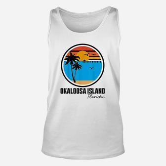 Okaloosa Island Florida Sunset Ocean Palm Tree Fishing Pier Unisex Tank Top | Crazezy DE