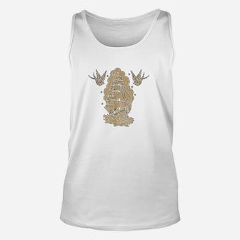 Old School Sailor Tattoo Clipper Ship And Swallows Unisex Tank Top | Crazezy CA