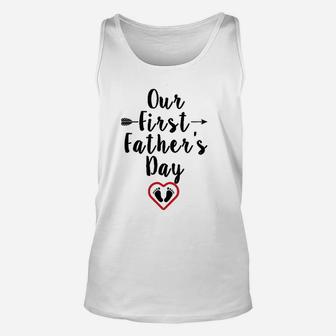 Our First Fathers Day Unisex Tank Top | Crazezy