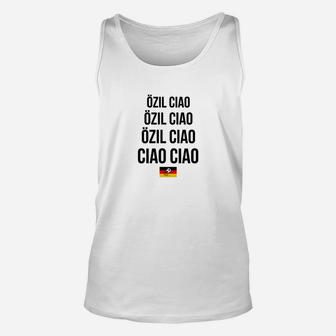 Özil Ciao-Print Fanshirt mit Deutschlandflagge – Weiß Unisex TankTop - Seseable