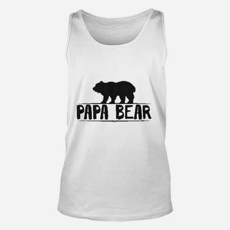 Papa Bear Daddy Dad Father Grizzly Unisex Tank Top | Crazezy