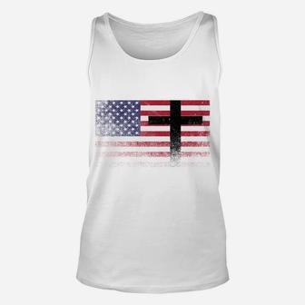 Patriotic Gift I Stand For The Flag And Kneel For The Cross Sweatshirt Unisex Tank Top | Crazezy