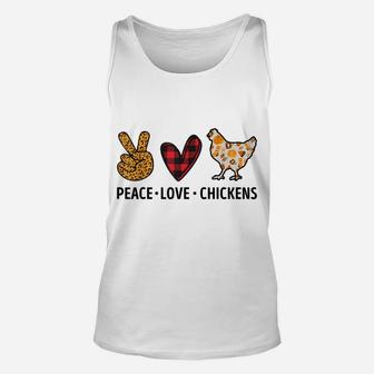 Peace Love Chickens Funny Quote For Chicken Lover Unisex Tank Top | Crazezy DE