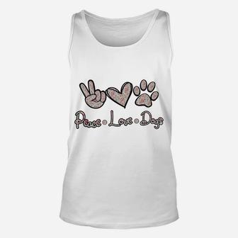 Peace Love Dogs Flowers Lover Puppy Paw Dog Funny Dog Lover Unisex Tank Top | Crazezy CA