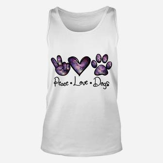 Peace Love Dogs Lover Puppy Paw Dog Funny Dog Lover Unisex Tank Top | Crazezy AU