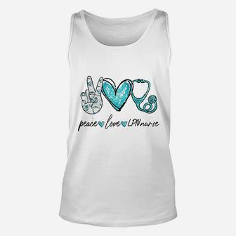 Peace Love Lpn Nurse Hand Sign Peace Lovers Unisex Tank Top | Crazezy AU