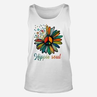 Peace Sign Hippie Soul Tshirt Flower Daisy Lovers Gifts Unisex Tank Top | Crazezy UK