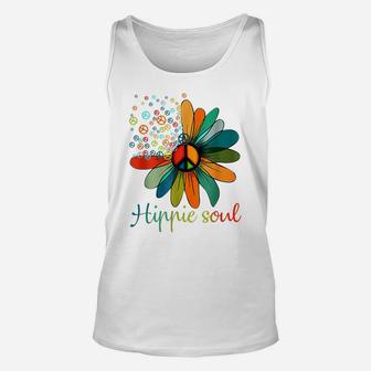 Peace Sign Hippie Soul Tshirt Flower Daisy Lovers Gifts Unisex Tank Top | Crazezy