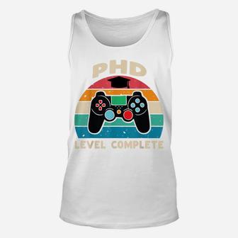 Phd Level Complete Doctorate Graduation Gift For Him Gamer Unisex Tank Top | Crazezy
