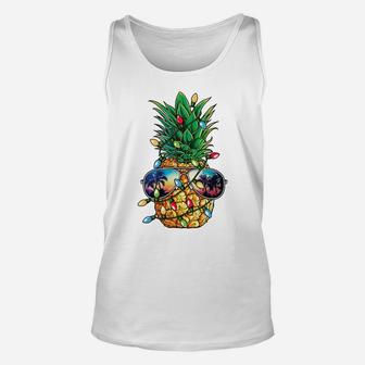 Pineapple Christmas Tree Lights Xmas Men Gifts Sunglasses Sweatshirt Unisex Tank Top | Crazezy AU