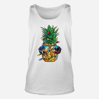 Pineapple Christmas Tree Lights Xmas Men Gifts Sunglasses Unisex Tank Top | Crazezy AU