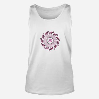 Pink Elephants Om Parade Mandala Yoga Unisex Tank Top - Thegiftio