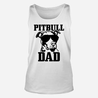 Pitbull Dad Funny Dog Pitbull Sunglasses Fathers Day Pitbull Unisex Tank Top | Crazezy AU
