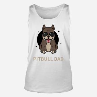 Pitbull Dad Papa Father Daddy Dog Puppy Funny Gift Black Unisex Tank Top | Crazezy