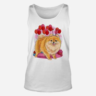 Pomeranian Heart Happy Valentine Day Dog Lover Gift Unisex Tank Top | Crazezy