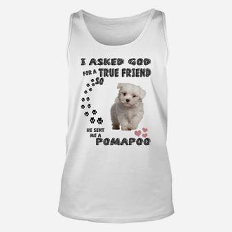 Pooranian Dog Mom, Pompoo Dad Pomeroodle Print, Cute Pomapoo Unisex Tank Top | Crazezy