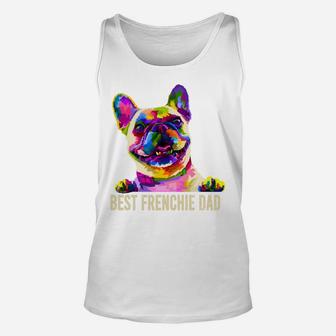 Pop Art Best Frenchie Dad French Bulldog Dog Dad Unisex Tank Top | Crazezy AU