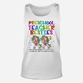 Preschool Teacher Besties Teacher's Day Best Friend Unisex Tank Top | Crazezy