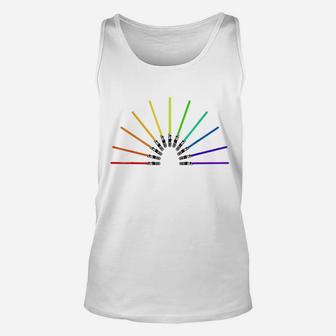 Pride Rainbow Lightsabers Unisex Tank Top | Crazezy CA