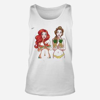 Princesses With Fruits Unisex Tank Top | Crazezy