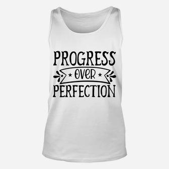 Progress Over Perfection Back To School Teacher Motivational Unisex Tank Top | Crazezy DE