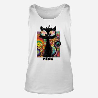Psychedelic Cat Shirt | Colored Cat Tee | Funny Cat Tee Unisex Tank Top | Crazezy DE