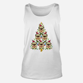 Pug Christmas Tree Sweatshirt Xmas Gift For Pug Lover Unisex Tank Top | Crazezy