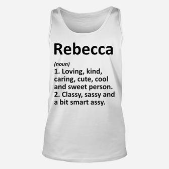 Rebecca Definition Personalized Funny Birthday Gift Idea Unisex Tank Top | Crazezy AU