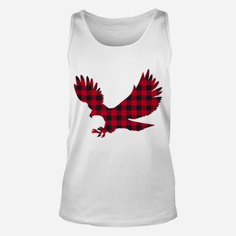 Red Plaid Bald Eagle Xmas Matching Buffalo Family Pajama Unisex Tank Top | Crazezy UK