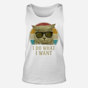 Retro 80S 90S Cat Lovers Funny I Do What I Want Cat Unisex Tank Top | Crazezy CA