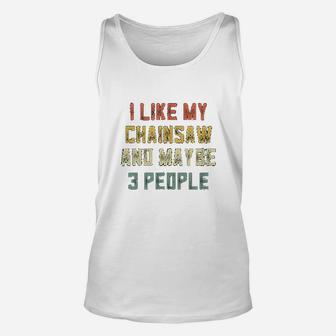 Retro Chainsaw Gifts For Men Logging Gear Tree Trimmer Gifts Unisex Tank Top - Thegiftio