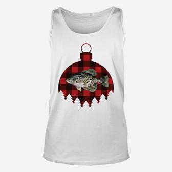 Retro Plaid I'm Dreaming Of A Crappie Christmas Fish Design Sweatshirt Unisex Tank Top | Crazezy