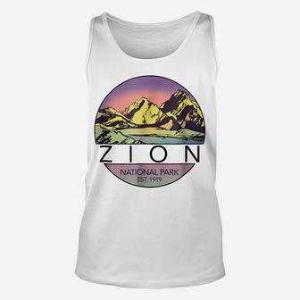 Retro Vintage Zion Shirt National Parks Tee Shirt Unisex Tank Top | Crazezy DE